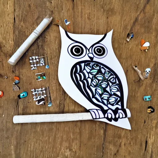 Image similar to owl with pan flute