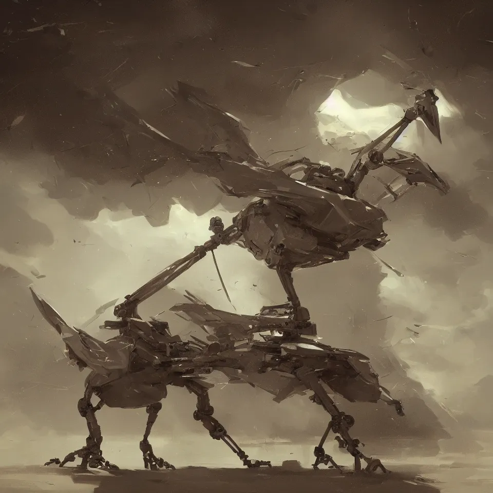 Prompt: a detailed robot bird by camille corot, concept art, dynamic lighting, cinematic, epic composition, masterpiece