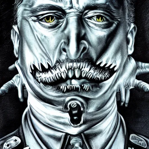 Prompt: igor ivanovich strelkov became an aggressive lovecraftian degenerate abomination, photo - realistic, color image, 2 k, highly detailed, bodyhorror, occult art
