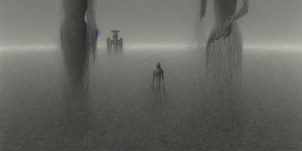 Image similar to zdzislaw beksinski, robots, 4 0 0 mm