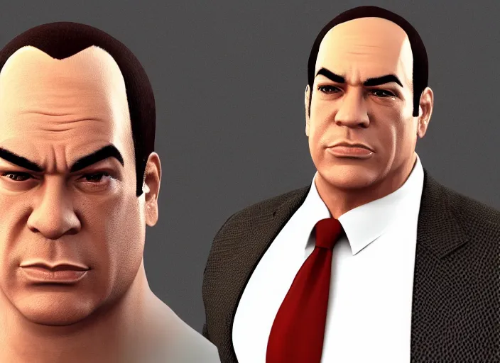 Image similar to 3 d model of jon taffer character in fighting game, stylized 3 d graphics, hdr, ultra graphics, ray tracing, 4 k image