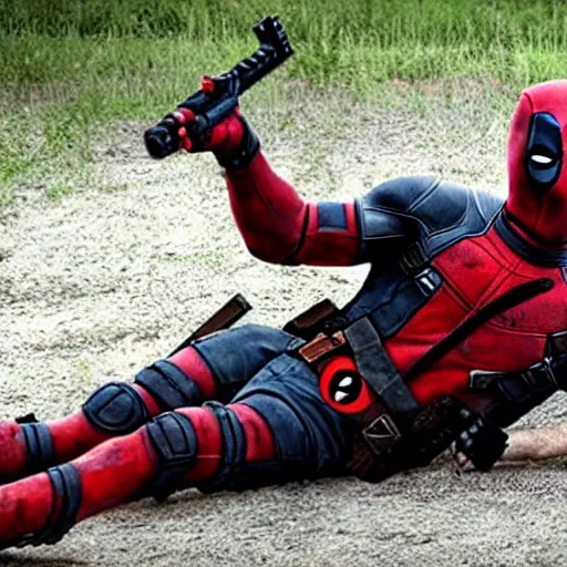 Image similar to Deadpool in The Walking Dead 4K quality super realistic