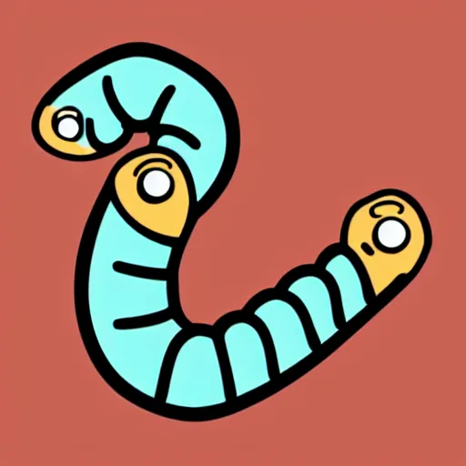 Image similar to a cute worm, digital art, iconic icon, 2 d vector logo, cartoon