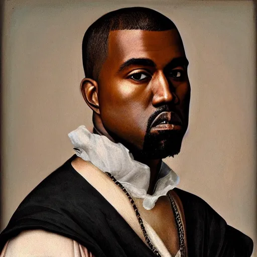 Image similar to A Renaissance portrait painting of Kanye West