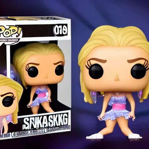 Image similar to A funko Pop of the singer shakira singing