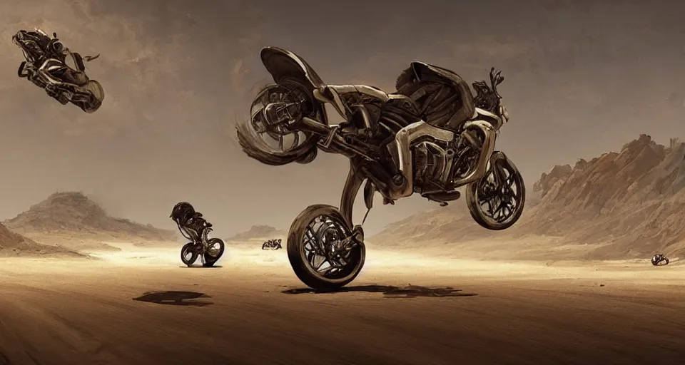 Image similar to superbike by apple in desert, digital art,ultra realistic,ultra detailed,art by greg rutkowski