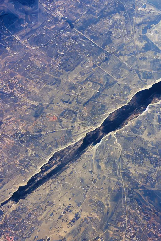 Image similar to photograph of giant crack! in! the! sky!!!!!!!!!!!!!!!!!! above southern california city