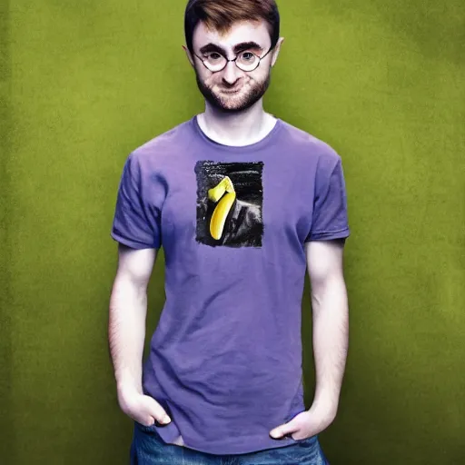 Image similar to photo of a banana looking like daniel radcliffe, ultra details, photo realistic, 8 k