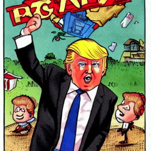 Prompt: donald trump as a garbage pail kid