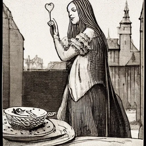 Image similar to lady Godiva eating waffles