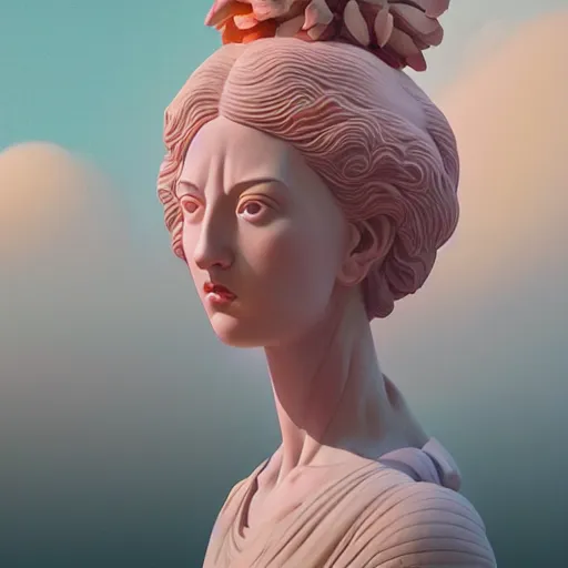 Prompt: soft greek female sculpture of a tall girl painted by james jean in pastel colors. artwork by Tooth Wu and wlop and beeple and dan mumford and greg rutkowski and nekroxiii. halo. octane render, cinematic, hyper realism, octane render, 8k, depth of field, bokeh. iridescent accents. vibrant,