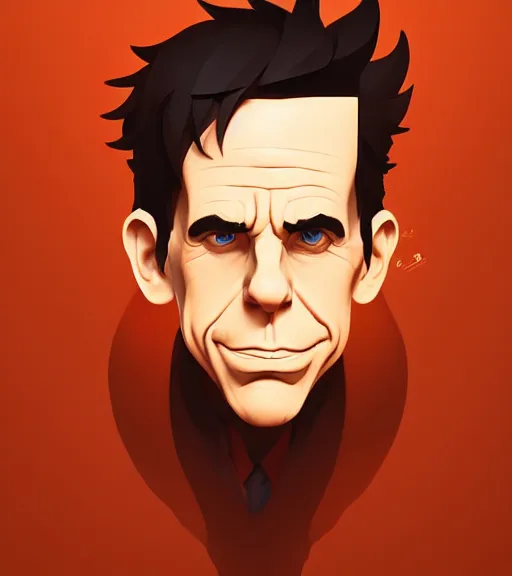 Image similar to face icon stylized minimalist bottle!! ben stiller whiskey!, loftis, cory behance hd by jesper ejsing, by rhads, makoto shinkai and lois van baarle, ilya kuvshinov, rossdraws global illumination