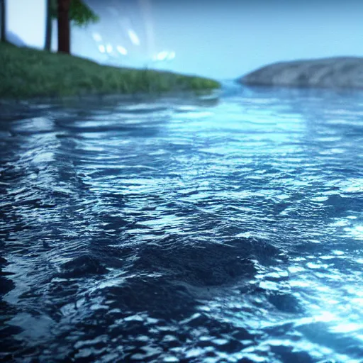 Prompt: water forms a knife, concept art, render, octane render, 3 d, unreal engine, raytracing