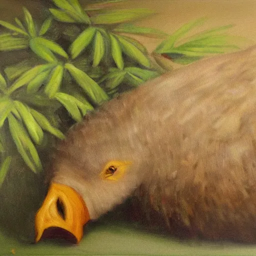 Prompt: a dodo, oil painting