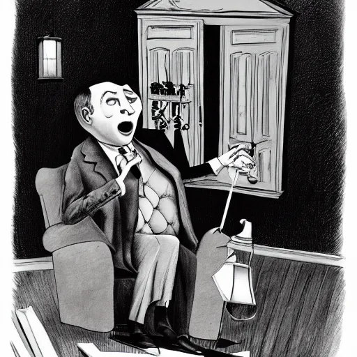 Image similar to a character by Charles Addams