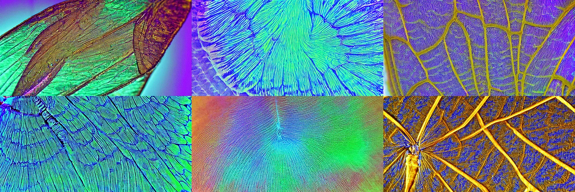 Prompt: moth wing under UV light, microscopy, 800x, intricate details, close-up
