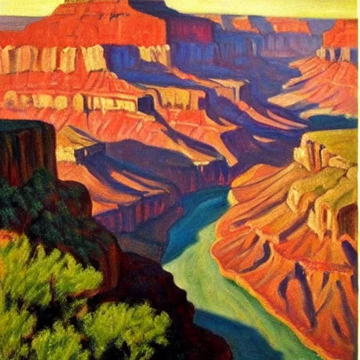 Prompt: Grand Canyon scene by Hopper. FROG! FROG! FROG! FROG!