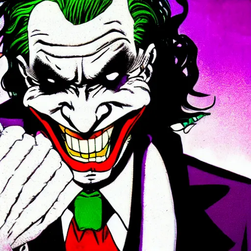 Image similar to the joker, by alan moore and akira toriyama