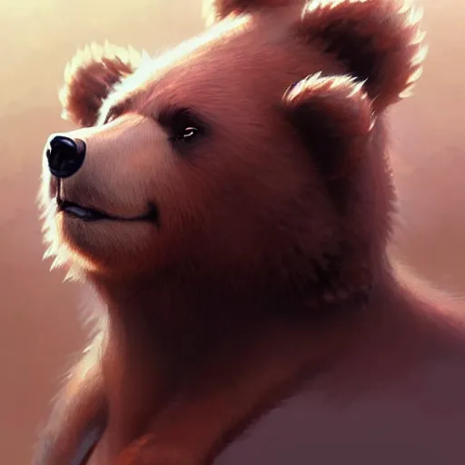 Image similar to cute cartoon bear, sharp focus, illustration, highly detailed, digital painting, concept art, matte, art by wlop and artgerm and greg rutkowski and alphonse mucha, masterpiece