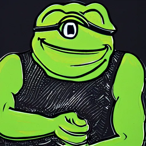 Prompt: Pepe the frog wearing an HEV suit