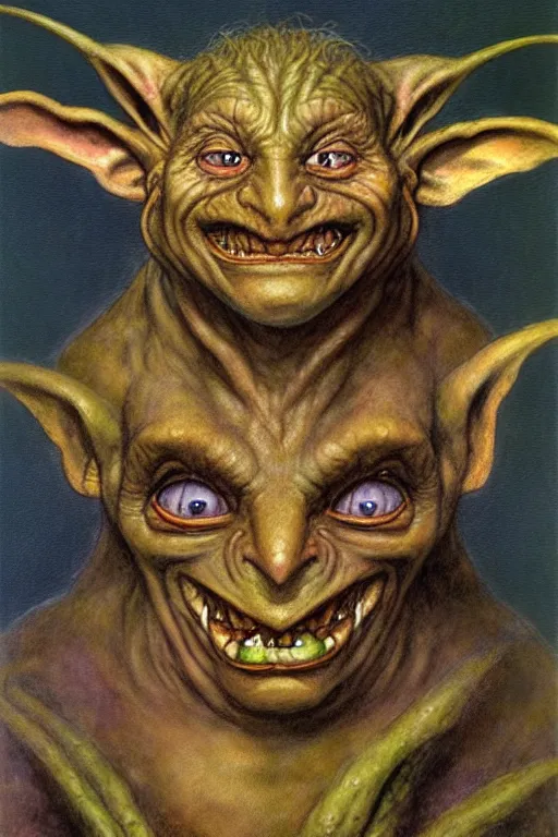 Image similar to brian froud painting of a goblin