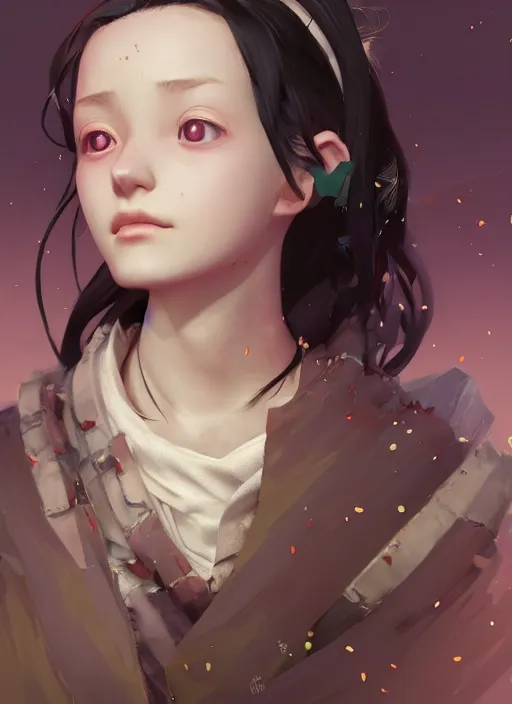 Image similar to nezuko, au naturel, hyper detailed, digital art, trending in artstation, cinematic lighting, studio quality, smooth render, unreal engine 5 rendered, octane rendered, art style by klimt and nixeu and ian sprigger and wlop and krenz cushart