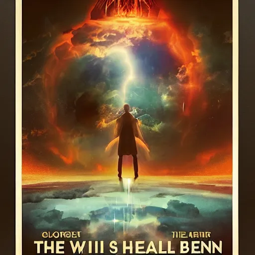 Image similar to the heavens and hell in between, poster art