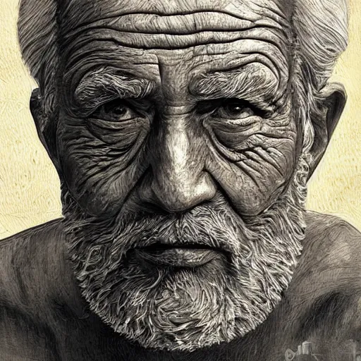 Prompt: an old mans face made of a contour map intricate oil painting, high detail illustration, sharp high detail