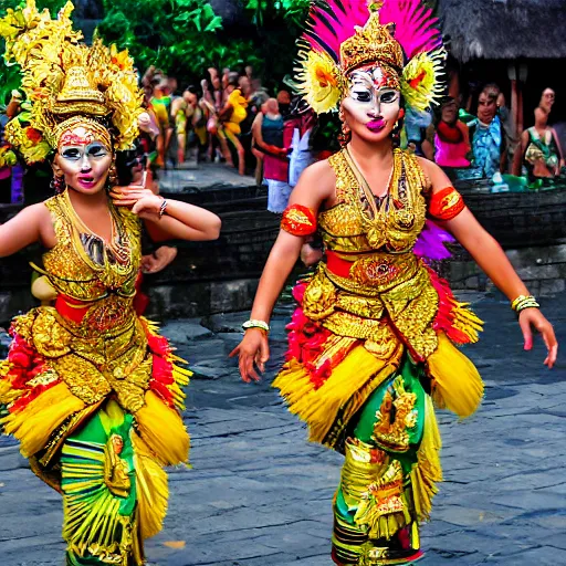 Prompt: bali island, balinese dancers, perfect faces