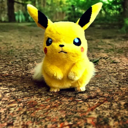 Image similar to national geographic 3 5 mm nature photo of a fluffy pikachu