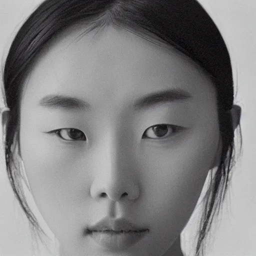 Image similar to a masterpiece portrait photo of a beautiful young woman who looks like a american ziyi zhang, symmetrical face