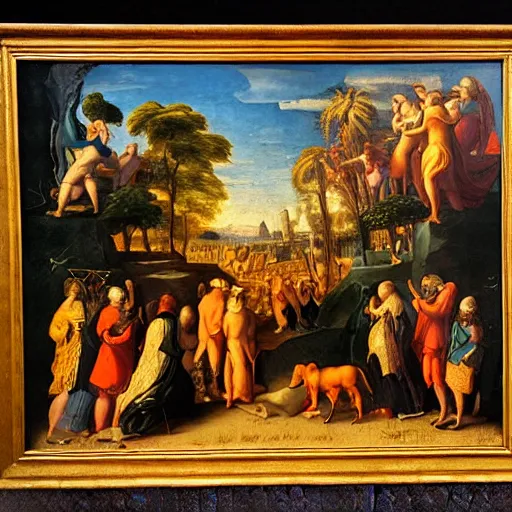Prompt: old testament golden calf, early modern era painting