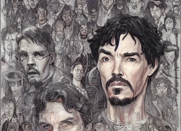 Image similar to a highly detailed eerie portrait of stephen strange, james gurney, james jean