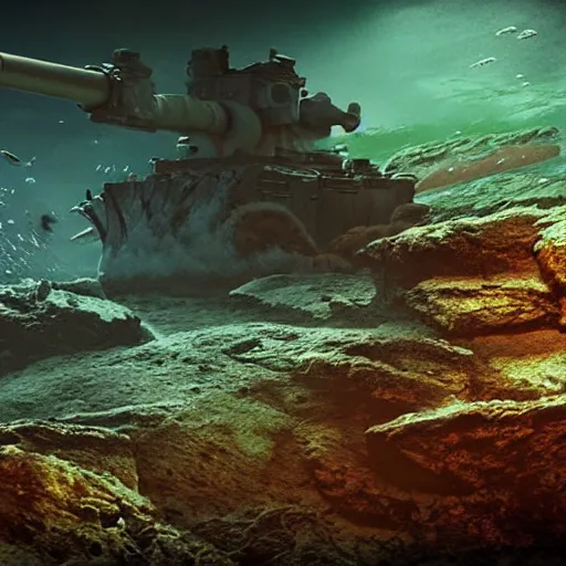 Prompt: underwater, rpg battlefield background,
