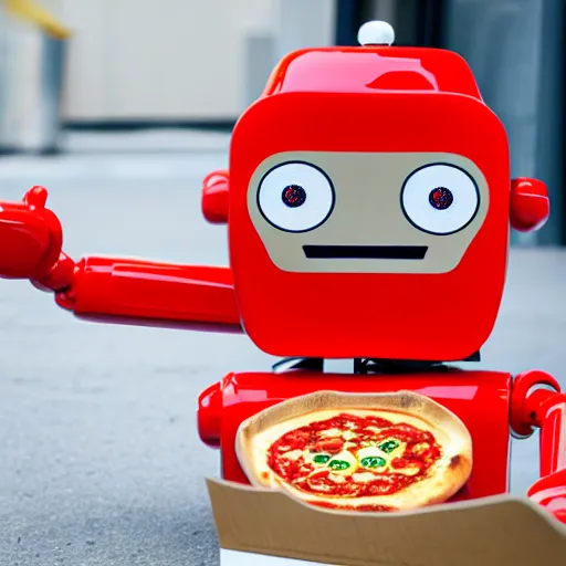 Prompt: pizza robot