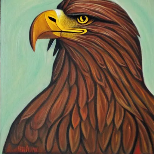 Prompt: eagle wearing kofiah, oil painting