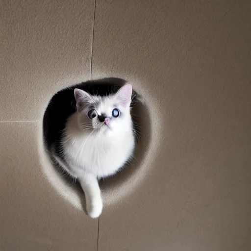 Image similar to ceiling cat looking at you from above