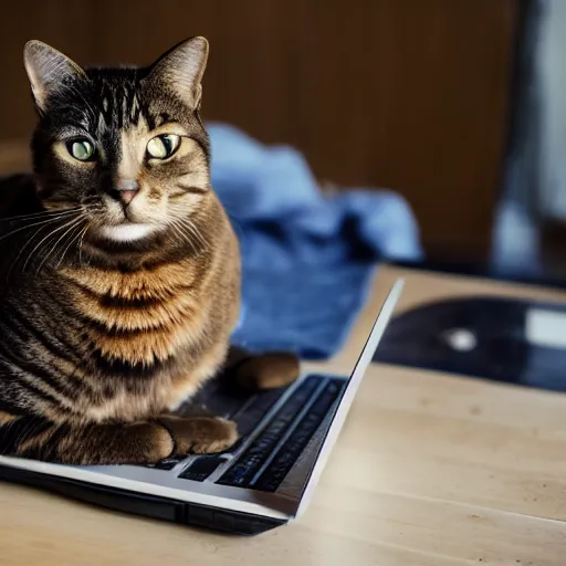 Image similar to A cat on a laptop, EOS-1D, f/1.4, ISO 200, 1/160s, 8K, RAW, unedited, symmetrical balance, in-frame