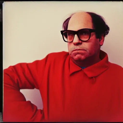 Image similar to polaroid george costanza as in red communist clothing, 1 9 7 0 s, colored, by nan goldin