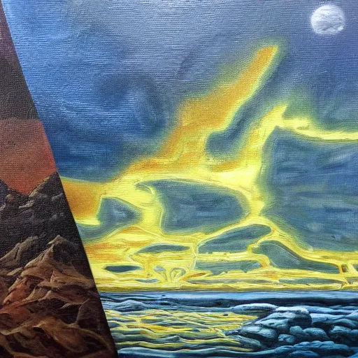 Prompt: human made climate change oil painting realistic