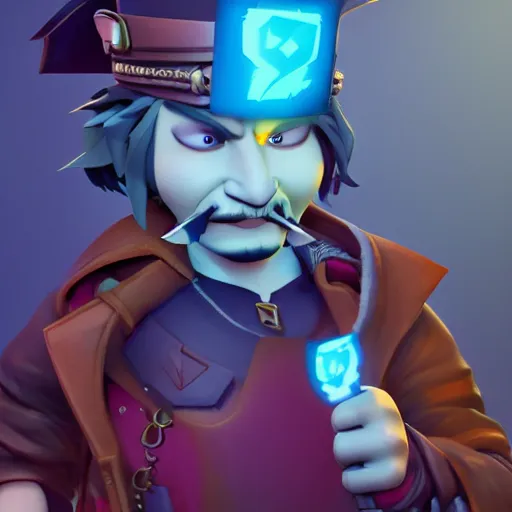 Image similar to Johnny Depp as a Clash Royale character, mattepainting concept Blizzard pixar maya engine on stylized background splash comics global illumination lighting artstation lois van baarle, ilya kuvshinov, rossdraws