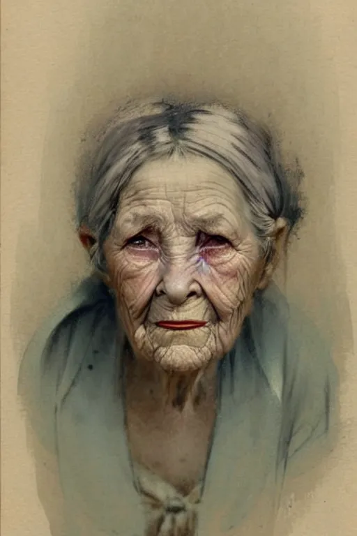 Image similar to ( ( ( ( ( 1 9 5 0 s retro future face portrait of an old woman. muted colors. ) ) ) ) ) by jean - baptiste monge!!!!!!!!!!!!!!!!!!!!!!!!!!!!!!