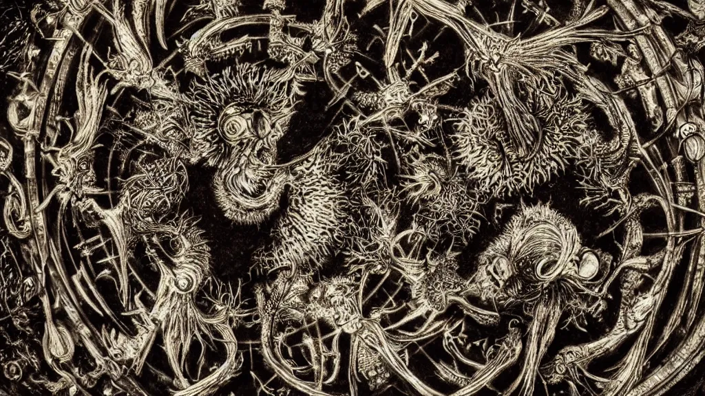 Image similar to beautiful macro photo of a coronavirus as a piece on a chessboard, dark, sinister, detailed, high contrast, art by Ernst Haeckel and Greg Rutkowski