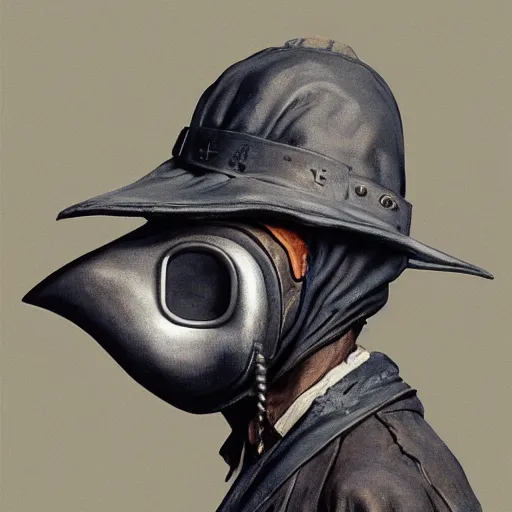 Image similar to A plague doctor front portrait by Norman Rockwell masterpiece, octane trending on cgsociety, Extremely detailed, 8k, profile picture