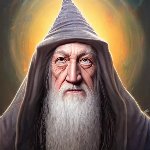 Image similar to BeePunk gandalf portrait Pixar style, by Tristan Eaton Stanley Artgerm and Tom Bagshaw