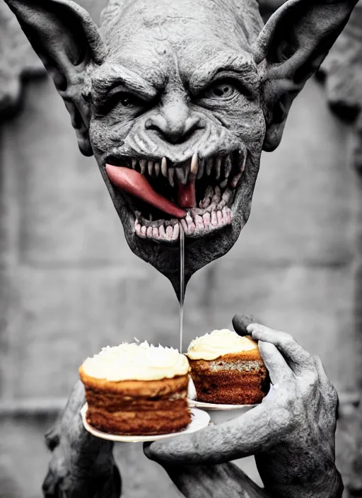 Image similar to closeup profile face portrait of a medieval goblin eating cakes in the cloisters, depth of field, zeiss lens, detailed, symmetrical, centered, fashion photoshoot, by by hyung tae, frank frazetta, bosch, giger, breathtaking, 8 k resolution, extremely detailed, beautiful, establishing shot, artistic, hyperrealistic, beautiful face, octane render