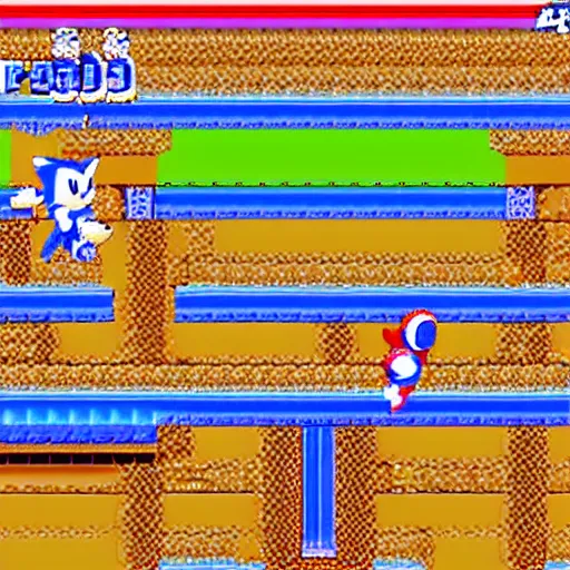 Image similar to game still sprites of sonic and tails in sonic the hedgehog 1991