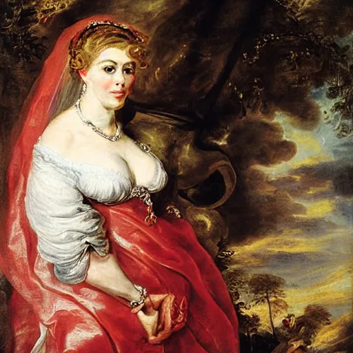 Prompt: painting of bride by peter paul rubens