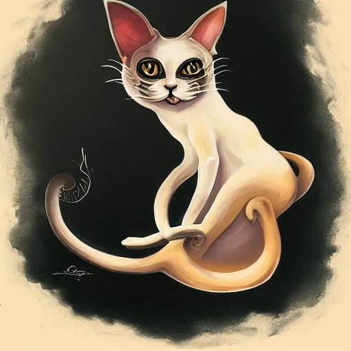 Prompt: a cat, in the style of peter mohrbacher and salvador dali