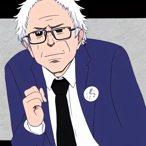 Bernie Sanders as a character from popular anime